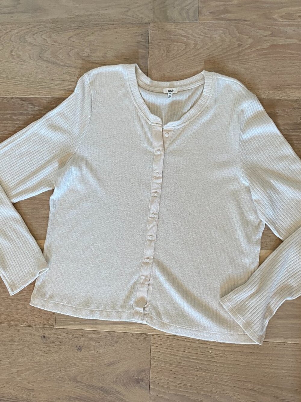 Aerie Gold w Silver Metallic Threading Button Front Top Size XXL